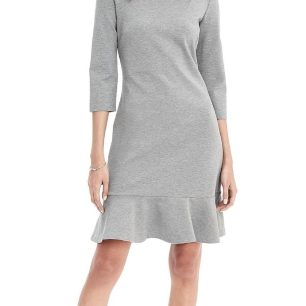 Banana Republic Flounce Gray Dress